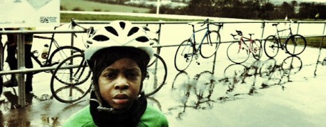 A rain soaked and exhausted Caelan after taking second in race three...